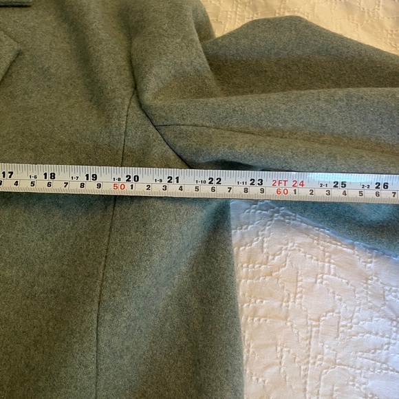 Club Monaco Relaxed Double-Breasted Wool Blend Coat Green Size L Oversize - Picture 7 of 13